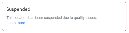 Google My Business Listing Suspension