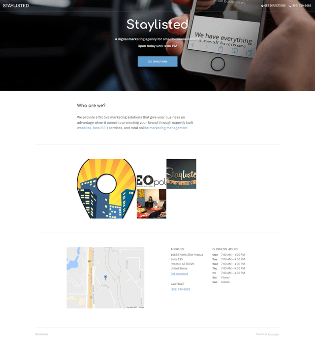 Staylisted Google Website