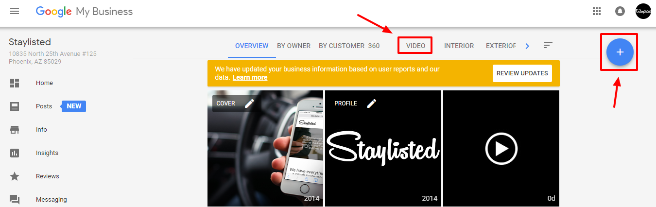 Staylisted Google My Business Video Support